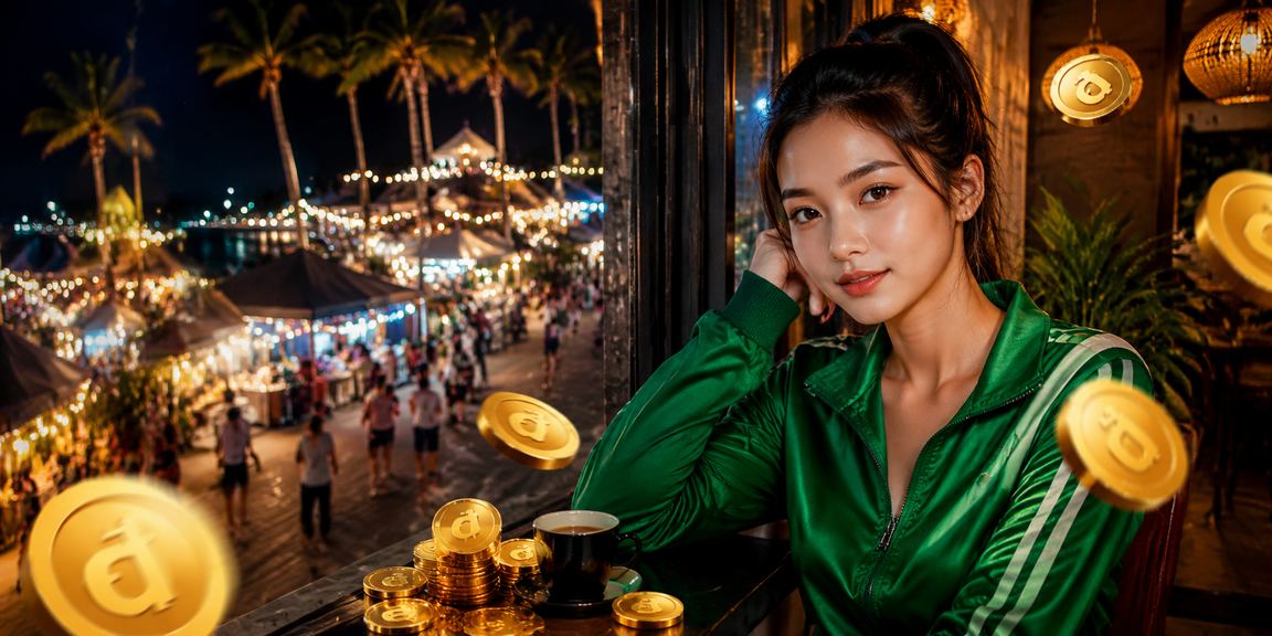 Người dùng tại Phú Quốc ngồi quán cà phê view biển dùng điện thoại truy cập nền tảng cá cược trực tuyến
