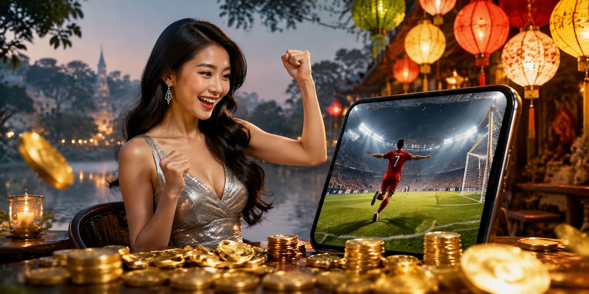 Người dùng Việt Nam trải nghiệm cá cược trực tuyến trên điện thoại tại quán cà phê thành phố